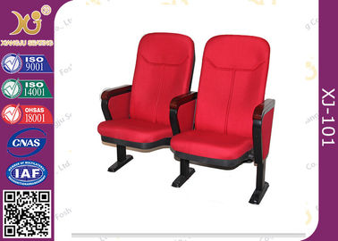China Cadeiras vermelhas do auditório da tampa de tela com a almofada de escrita de dobramento H1000 * D750 * W550mm fornecedor