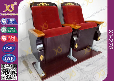 China Assento luxuoso do teatro do auditório do pé de alumínio com madeira dourada trabalhos cinzelados fornecedor