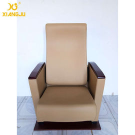 China Ponta macia padrão de couro real Seat ascendente do braço da largura das cadeiras 6.5MM do auditório fornecedor