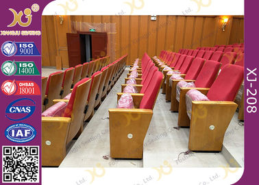 China Eco - assentos de dobramento do teatro do auditório de madeira amigável do braço com forma retangular do número da fileira fornecedor