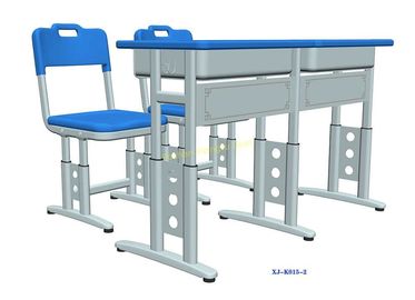 China A favor do meio ambiente ajustado ergonômico padrão da mesa e da cadeira da escola de Seat dobro do estudo fornecedor
