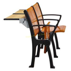 China Dobradura bloqueada madeira da noz acima das cadeiras do anfiteatro do pé do metal com tabela escondida fornecedor