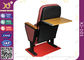 Cadeiras vermelhas do auditório da tampa de tela com a almofada de escrita de dobramento H1000 * D750 * W550mm fornecedor