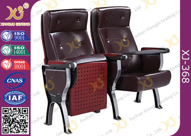 China Cadeiras feitas sob encomenda do assento do teatro do auditório da parte traseira do couro do plutônio com braço da tabuleta fornecedor