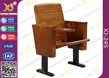 China As cadeiras magros da sala de conferências do pé do metal com reforçam o pé ereto Seat de madeira fornecedor