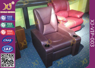 China Assento de couro do sofá do cinema em casa da mobília da sala dos meios de estofamento com suporte da bebida fornecedor