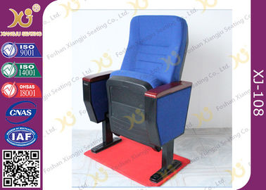 China O azul dobrou cadeiras do auditório do teatro/assentos plásticos do auditório com almofada de escrita fornecedor