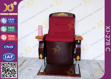 China Cadeiras de madeira do teatro do cinema do vintage do braço com o suporte dourado da flor/copo fornecedor