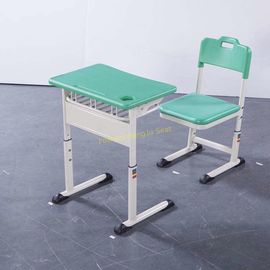 China Do HDPE alto médio da mesa e da cadeira do estudante do quadro de alumínio verde ajustado da hortelã da superfície fornecedor